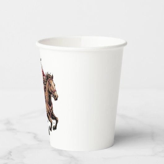 Cowboy Santa Claus Reiten Ein Pferd Weihnachten Pappbecher (Links)