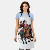 Cowboy Santa Claus Reiten Ein Pferd Weihnachten Schürze (Getragen)