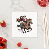 Cowboy Santa Claus Reiten Ein Pferd Weihnachten Serviette (Beispiel)