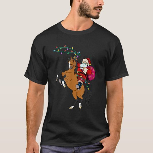 Cowboy Santa Claus Reiten Ein Pferd Weihnachtsjung T-Shirt (Vorderseite)