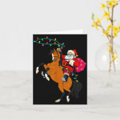 Cowboy Santa Claus Riding A Horse Christmas Cowboy Karte (Gelbe Blume)