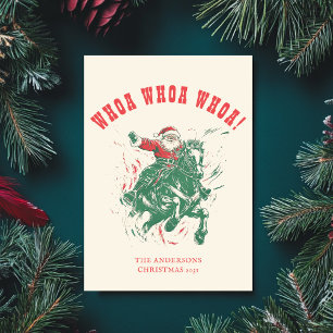 Cowboy Santa Claus Spaß Western Rodeo Pferd Foto Feiertagskarte