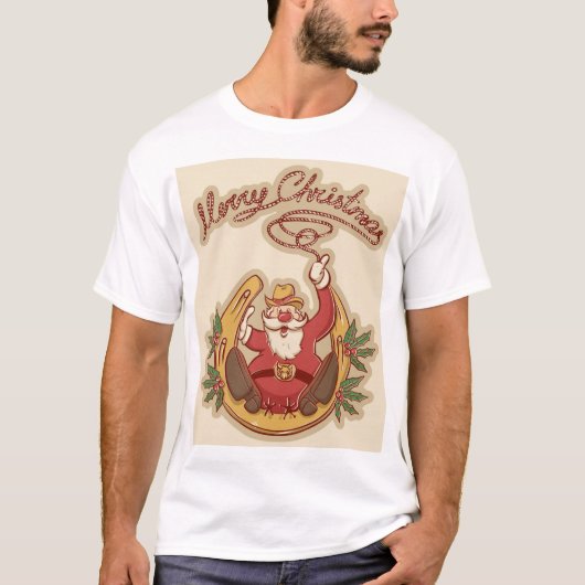 Cowboy Santa Claus T-Shirt (Vorderseite)