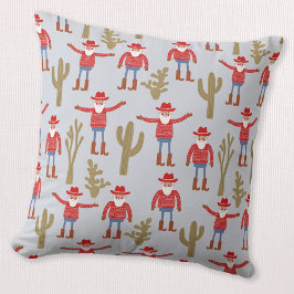 Cowboy Santa Claus Western Christmas Blue Kissen