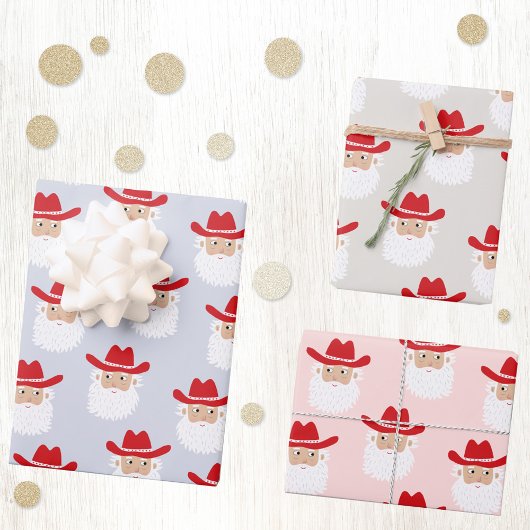 Cowboy Santa Claus Western Christmas Geschenkpapier Set