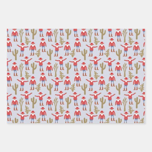 Cowboy Santa Claus Western Christmas Geschenkpapier Set (Vorderseite)