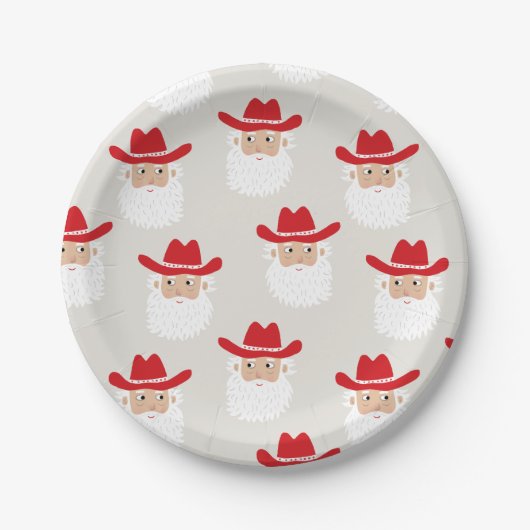 Cowboy Santa Claus Western Christmas Pappteller (Vorderseite)