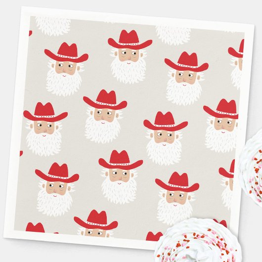 Cowboy Santa Claus Western Christmas Serviette