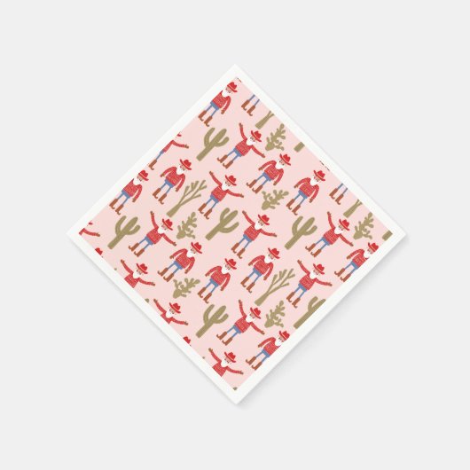 Cowboy Santa Claus Western Christmas Serviette (Ecke)