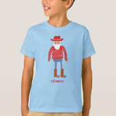 Cowboy Santa Custom Text Christmas T-Shirt (Vorderseite)