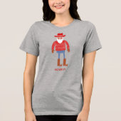 Cowboy Santa Custom Text Christmas Tri-Blend Shirt (Vorderseite)