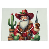 Cowboy Santa Desert Cactus Pistol Große Geschenktüte (Vorderseite)