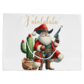 Cowboy Santa Falalala Desert Cactus Pistol Große Geschenktüte (Rückseite)