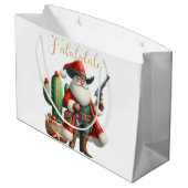 Cowboy Santa Falalala Desert Cactus Pistol Große Geschenktüte (Rückseite Schrägansicht)