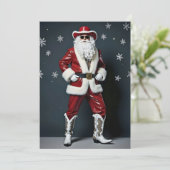 Cowboy Santa Feiertagskarte (Stehend Vorderseite)