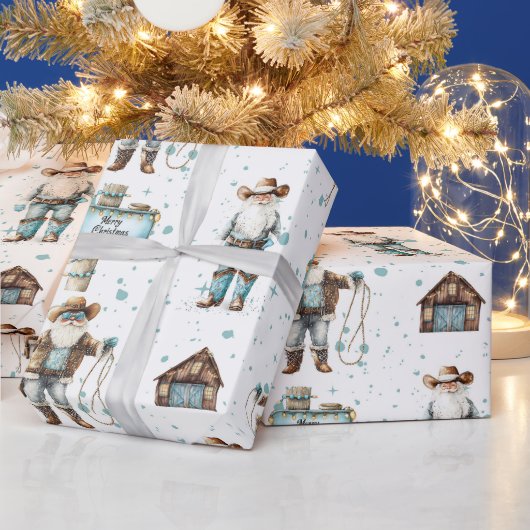 Cowboy Santa Geschenkpapier (Feiertage)