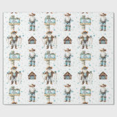 Cowboy Santa Geschenkpapier (Flach)