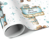 Cowboy Santa Geschenkpapier (Rolleneckpunkt)