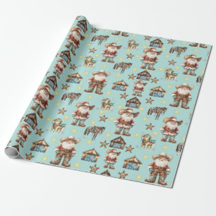 Cowboy Santa  Geschenkpapier
