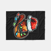 Cowboy Santa Hat Xmas Reindeer Rodeo Christmas In Fleecedecke (Vorderseite (Horizontal))