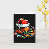 Cowboy Santa Hat Xmas Reindeer Rodeo Christmas In Karte (Gelbe Blume)