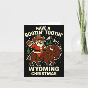 Cowboy-Santa-Hemd Wyoming Weihnachten Büffel-Feier Karte