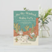 Cowboy Santa Holiday Hoedown Weihnachts-Party Einladung (Stehend Vorderseite)