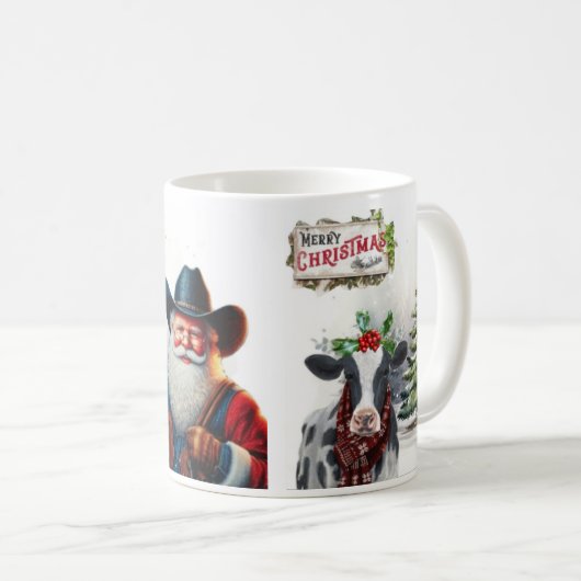 Cowboy Santa Kaffeetasse (VorderseiteRechts)
