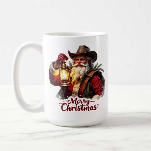 Cowboy Santa Lantern Light Kaffeetasse (Links)