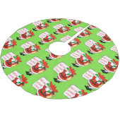 Cowboy Santa Makin' Liste Polyester Weihnachtsbaumdecke (Schrägansicht)