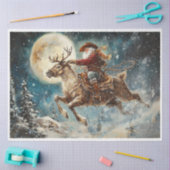 Cowboy Santa Midnight Ride Seidenpapier (Basteln)