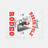 Cowboy Santa Riding Reindeer North Le Rodeo Christ Fleecedecke (Vorderseite (Horizontal))