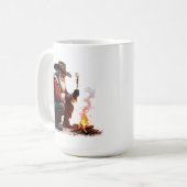 Cowboy Santa Roasts Campfire Marshmallow Kaffeetasse (Vorderseite Links)