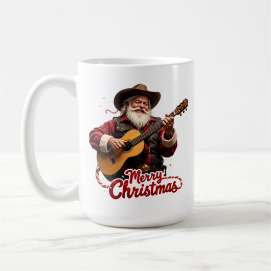 Cowboy Santa Sings Christmas Tune Kaffeetasse (Links)