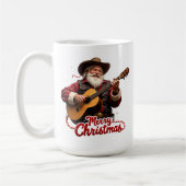 Cowboy-Santa singt Weihnachtslied Kaffeetasse (Links)