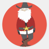 Cowboy Santa Sticker (Vorderseite)