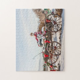 Cowboy Santa - Wagon mit Hay Bales Puzzle