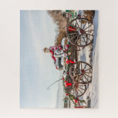Cowboy Santa - Wagon mit Hay Bales Puzzle (Vertikal)