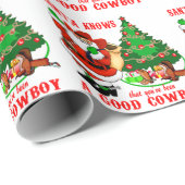 Cowboy Santa weiß, dass Sie ein guter Cowboy waren Geschenkpapier (Rolleneckpunkt)