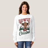 Cowboy Santa Western Christmas Rodeo PNG Design Sweatshirt (Vorne ganz)