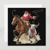 Cowboy Santa Western Roping Weihnachten Vintage  (Vorne/Hinten)