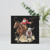 Cowboy Santa Western Roping Weihnachten Vintage  (Stehend Vorderseite)