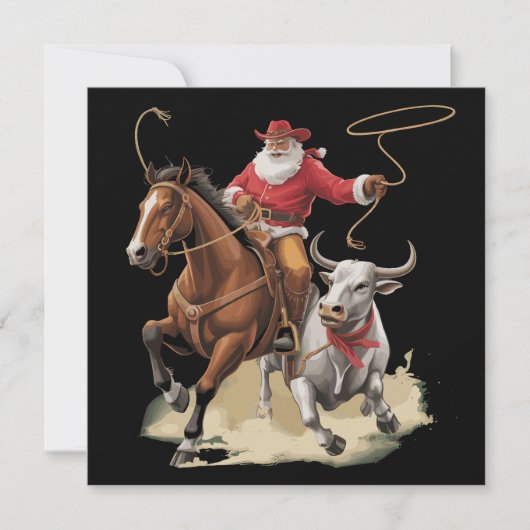 Cowboy Santa Western Roping Weihnachten Vintage  (Vorderseite)