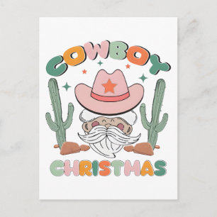 Cowboy-Santa-Western-Weihnachten-Rodeo-PNG-Design Feiertagspostkarte