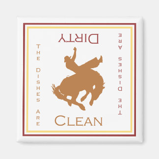 Cowboy Sauberkeit oder Geschirrspülmaschine Magnet
