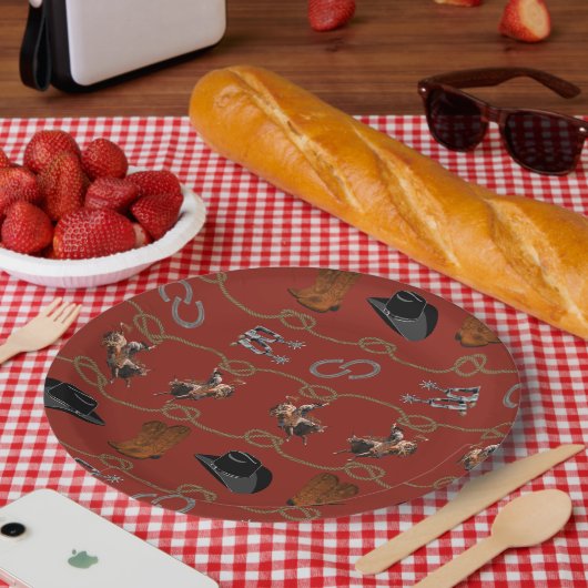 Cowboy-Scheunenparty Pappteller (Picknick)