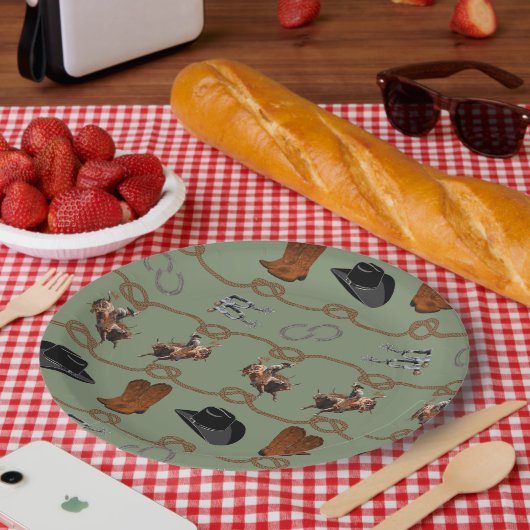 Cowboy-Scheunenparty  Pappteller (Picknick)