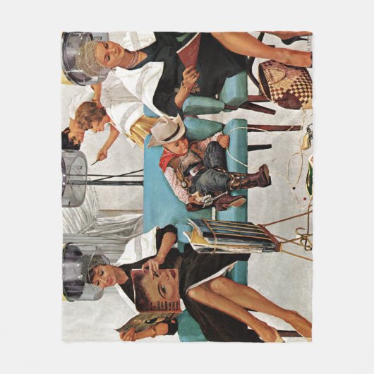 Cowboy schlafend im Schönheits-Salon Fleecedecke (Vorderseite)