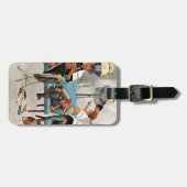 Cowboy schlafend im Schönheits-Salon Gepäckanhänger (Vorderseite horizontal)