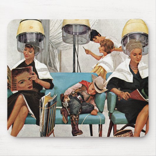 Cowboy schlafend im Schönheits-Salon Mousepad (Vorne)